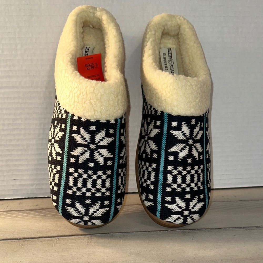 Deer Stags Black and Cream Loafers